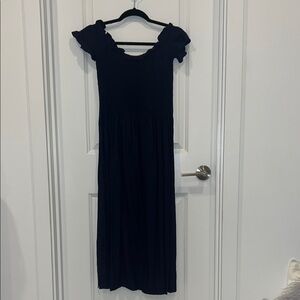 Bardot navy smocked Women's midi Dress size L